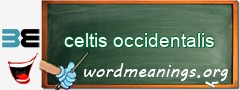 WordMeaning blackboard for celtis occidentalis